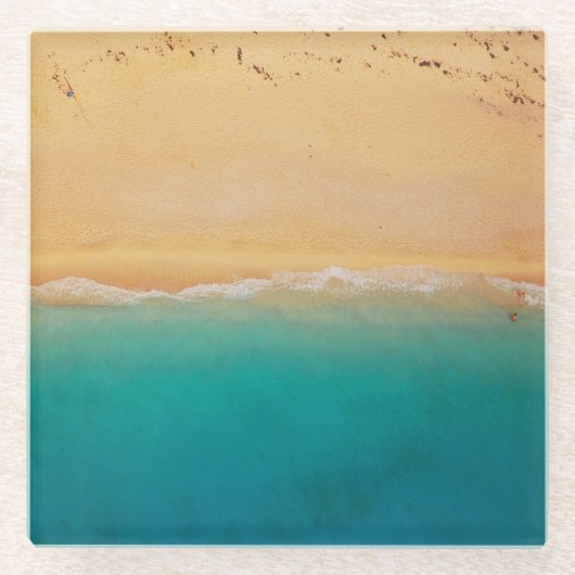 Küstenlinie von oben glasuntersetzer (Vorderseite)