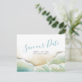 Küstenlinie Wasserfarbe Save the Date (Stehend Vorderseite)