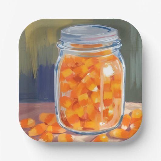 Küstenmaisglas | Frohes Halloween  Pappteller (Vorderseite)