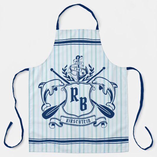 Küstenmeer-Delphine-Anker-Ohr-Schild Schürze (Vorderseite)