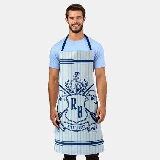 Küstenmeer-Delphine-Anker-Ohr-Schild Schürze (Getragen)