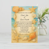 Küstenmeer-Foto Hochzeit Einladung (Stehend Vorderseite)