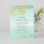 Küstenmeer Hochzeitwasser Folieneinladung (Stehend vorne)