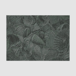 Küstenmeer Muschel Beach Dunkler Sage Green Metall Seidenpapier
