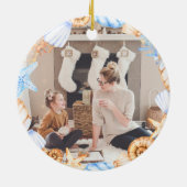 Küstenmeer Muschel Unser erstes Weihnachtsfest Fot Keramik Ornament (Hinten)