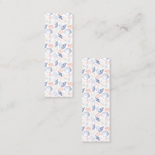 Küstenmeer Seashell Lesezeichen Beachy Reading Zub Telefonnummerkarte (Vorne/Hinten)