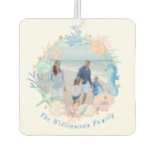 Küstenmeer Wasserfarbe Seashell Kranz Foto Autolufterfrischer (Rückseite)