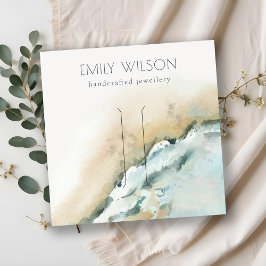 Küstenmeer-Wave Sand-Beach-Hair-Clip-Display Quadratische Visitenkarte