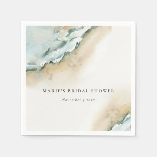 Küstenmeer Wave Sand Beach Wassersportzentrum Brau Serviette (Vorderseite)