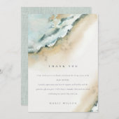 Küstenmeer Waves Sand Beach Nautical Baby Dusche Dankeskarte (Vorne/Hinten)