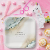 Küstenmeer Waves Sand Beach Nautical Baby Dusche Pappteller (Party)