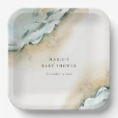 Küstenmeer Waves Sand Beach Nautical Baby Dusche Pappteller (Vorderseite)