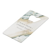 Küstenmeer-Waves Sand Beach Schönheit Hochzeit Geldbeutel Flaschenöffner (Rückseite Schrägansicht)