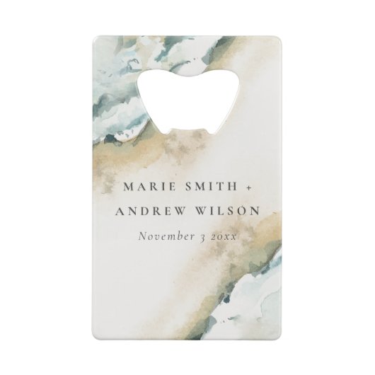 Küstenmeer-Waves Sand Beach Schönheit Hochzeit Geldbeutel Flaschenöffner (Rückseite)