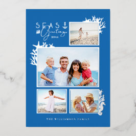 Küstenmeere & Grüße Rahmen für das blaue Foto Folien Feiertagskarte