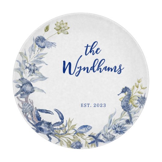 Küstenmeere Personalisierter Osten. Date Schneidebrett (Vorderseite)