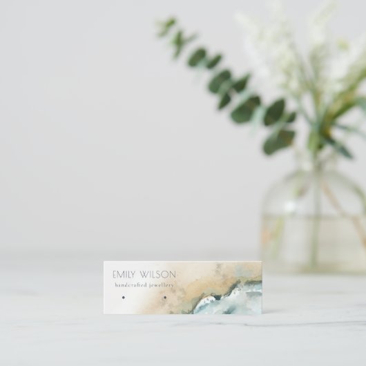 Küstenmeere - Sandstrand-Erd-Anzeige Mini Visitenkarte (Stehend Vorderseite)