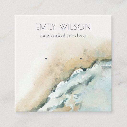 Küstenmeere - Sandstrand-Erd-Anzeige Quadratische Visitenkarte (Vorderseite)