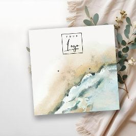 Küstenmeere - Sandstrand-Erd-Anzeige Quadratische Visitenkarte