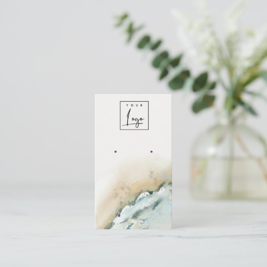 Küstenmeere - Sandstrand-Erd-Anzeige Visitenkarte (Stehend Vorderseite)