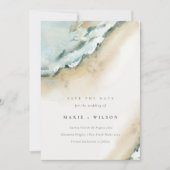 Küstenmeere - Sandstrand Save the Date Einladung (Vorderseite)