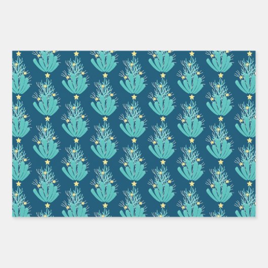 Küstenmeere und Grüße Korallen mit dem ersten Geschenkpapier Set (Vorderseite)