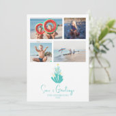 Küstenmeere und Grüße Korallenbäume Feiertagskarte (Stehend Vorderseite)