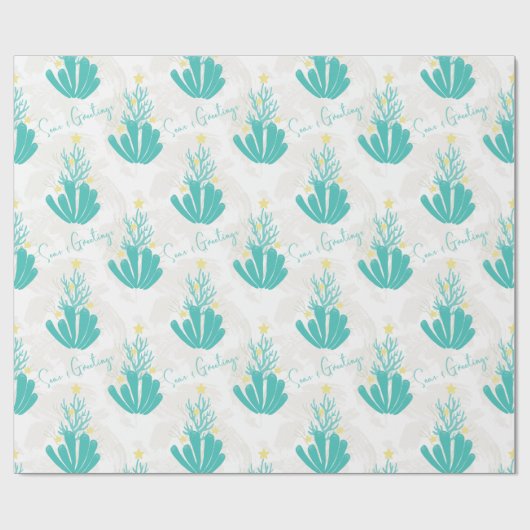 Küstenmeere und Grüße Korallenbäume Geschenkpapier (Flach)