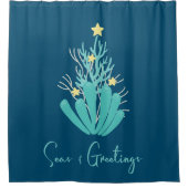 Küstenmeere und Grüße Muschel Duschvorhang (Vorderseite)