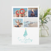 Küstenmeere und Grüße Muschel Feiertagskarte (Stehend Vorderseite)