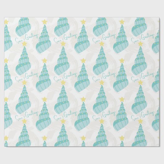 Küstenmeere und Grüße Muschel Geschenkpapier (Flach)