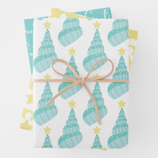 Küstenmeere und Grüße Muschel Geschenkpapier Set (Beispiel)