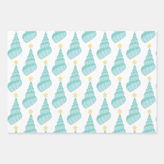 Küstenmeere und Grüße Muschel Geschenkpapier Set (Vorderseite)