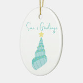 Küstenmeere und Grüße Muschel Keramik Ornament (Links)