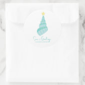 Küstenmeere und Grüße Muschel Runder Aufkleber (Tasche)