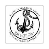 Küstenmeere und Grüße Rücksendeadresse Gummistempel (Prägung)