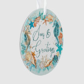 Küstenmeere und Seepferd Muscheln Ornament (Vorderseite)