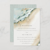 Küstenmeere Wellen Sandstrand Hochzeitssandstrand  Begleitkarte (Vorne/Hinten)