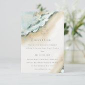 Küstenmeere Wellen Sandstrand Hochzeitssandstrand  Begleitkarte (Stehend Vorderseite)