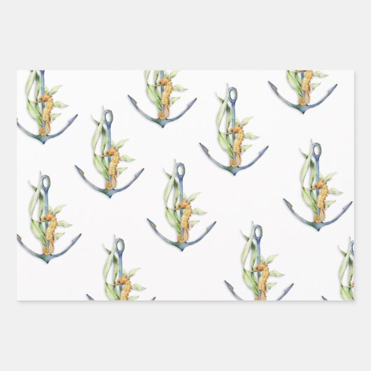 Küstenmeerküste Nautical Delights-Muster Geschenkpapier Set (Vorderseite)