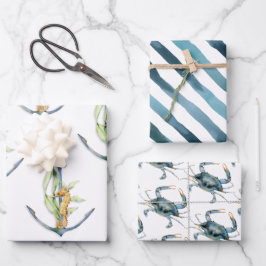 Küstenmeerküste Nautical Delights-Muster Geschenkpapier Set