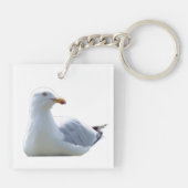 Küstenmöwe Wildtiere Ozean Vogel Minimalistisch Schlüsselanhänger (Rückseite)