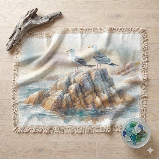 Küstenmöwen Aquarell Seelandschaft Decke
