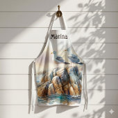Küstenmöwen Aquarell Seelandschaft Schürze