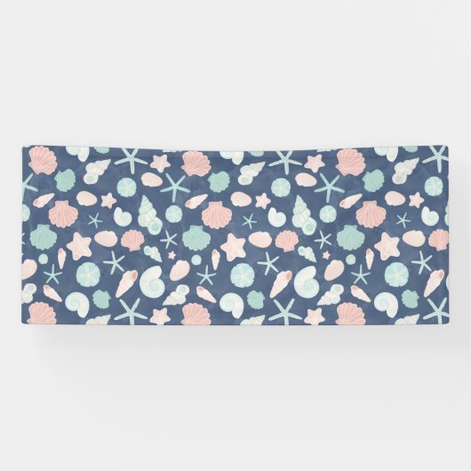 Küstenmuscheln Strand & Ozean Design Banner (Horizontal)