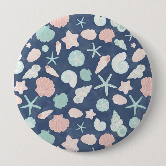 Küstenmuscheln Strand & Ozean Design Button (Vorderseite)