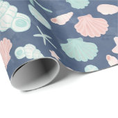 Küstenmuscheln Strand & Ozean Design Geschenkpapier (Rolleneckpunkt)