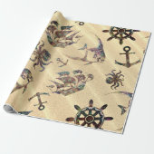 Küstenmuster auf Sand Geschenkpapier (Ungerollt)