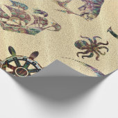 Küstenmuster auf Sand Geschenkpapier (Ecke)