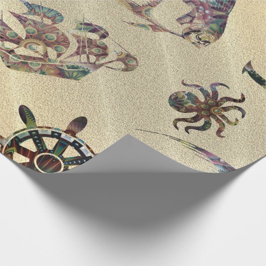 Küstenmuster auf Sand Geschenkpapier (Ecke)